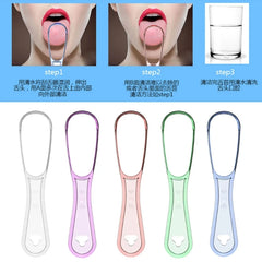 Adult Tongue Scraper Food Grade Plastic Double Sided Oral Care Hygiene Cleaner Brush