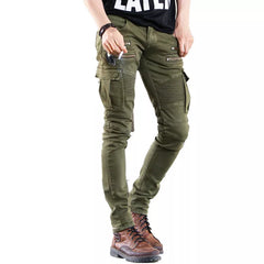 Green Black Biker jeans