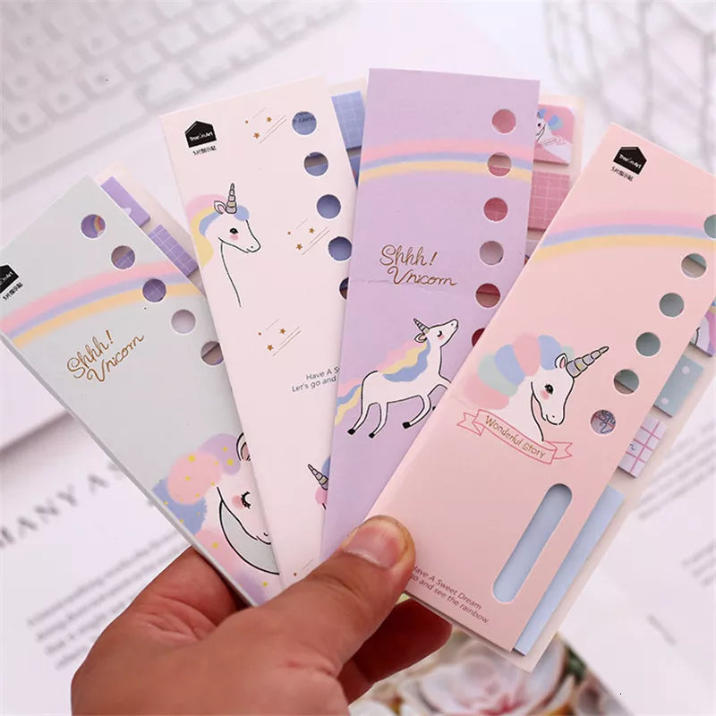 Memo Pad Kawaii Unicorn Sticky Notes Cute Adhesive Notepad