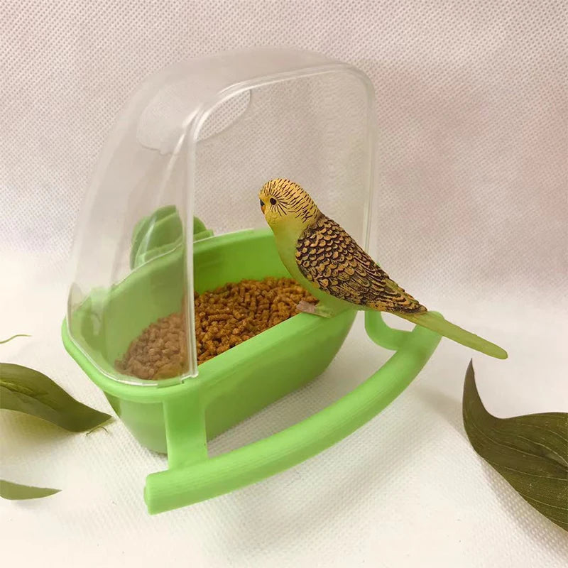 Bird Cage Feeder Parrot Birds Water Hanging Bowl Parakeet Feeder Box Pet Cage Plastic Food Container Bird Supplies