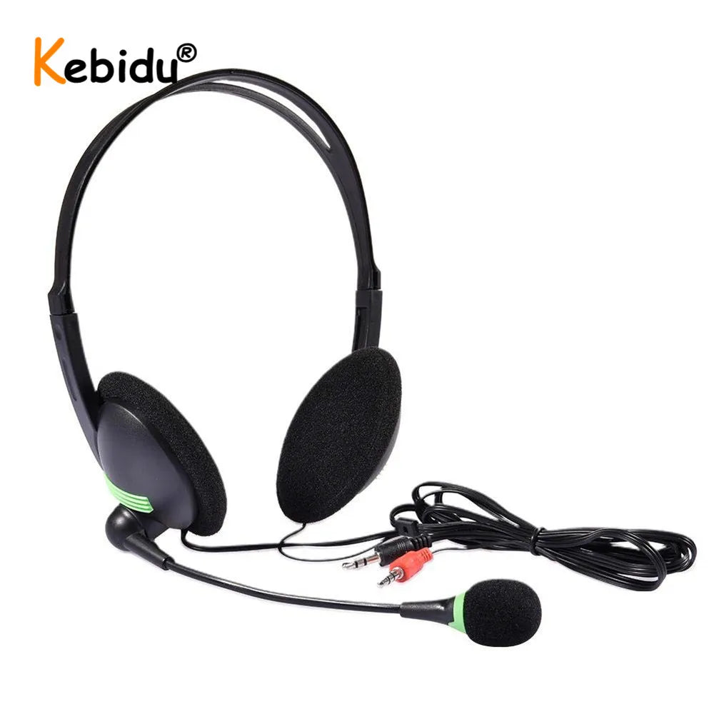 3.5 mm Wired Headphone Computer Headset With Mic AUX Earphone Microphone For PC/Laptop/Computer