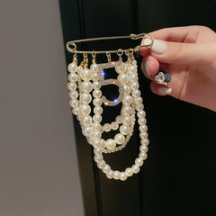 Luxury Fashion Pearl Number 5 Brooches for Women's