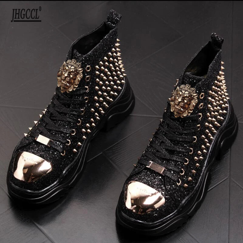 Luxury rivet Boots Men's shoes designer sneakers men