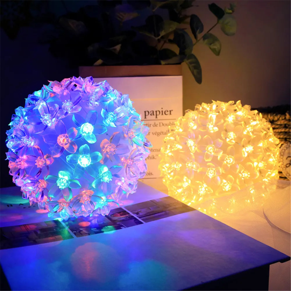 LED Cherry Blossom Peach Flower Ball Lights Lamp