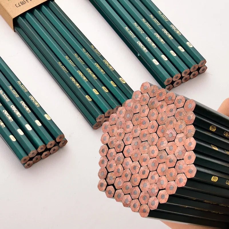 Deli 10pc/Lot Wooden Lead Pencil 2B/HB/2H Lapices Drawing Pencils School Student Pens Art Stationery Supplies with Sharpener