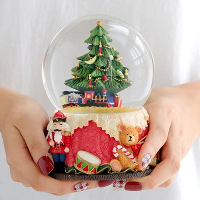 Christmas Music Box Kids Birthday Gift Snowflake Crystal Ball Music Box