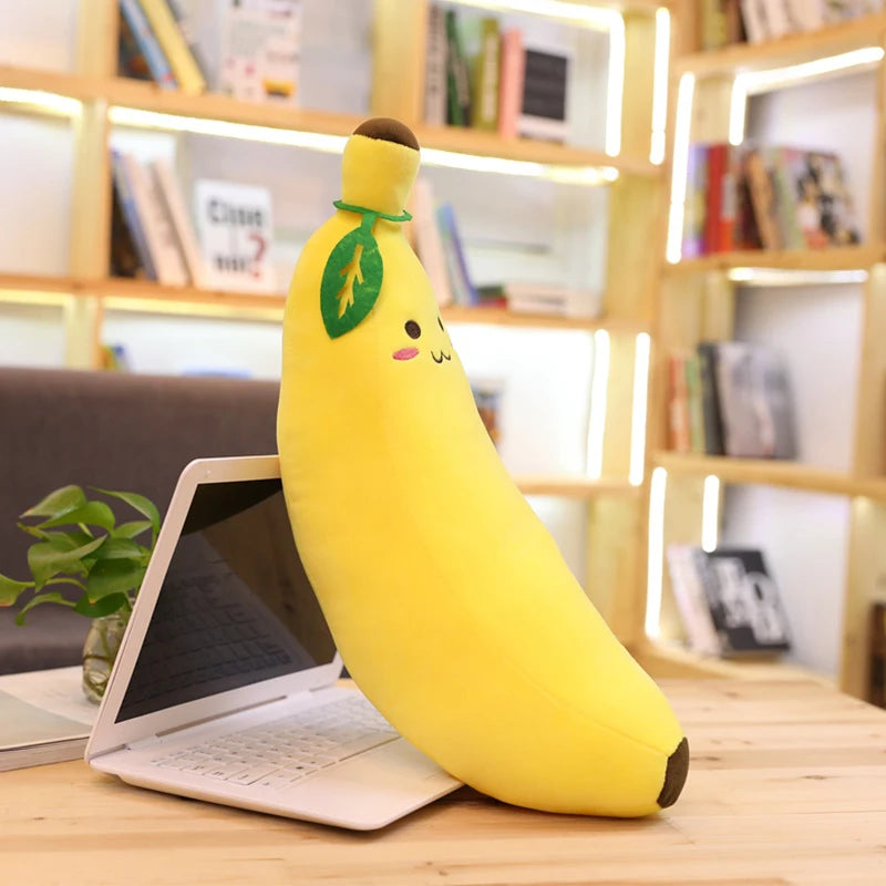 Giant Soft Cartoon Smile Banana Plush Toys Stuffed Fruit Cushion Pillow