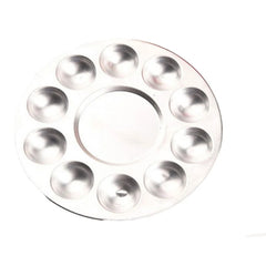 10-Hole Aluminum Circular Palette Art Paint Drawing Tray Color Palettes For Oil Watercolour Painting Pallet Office Supplies