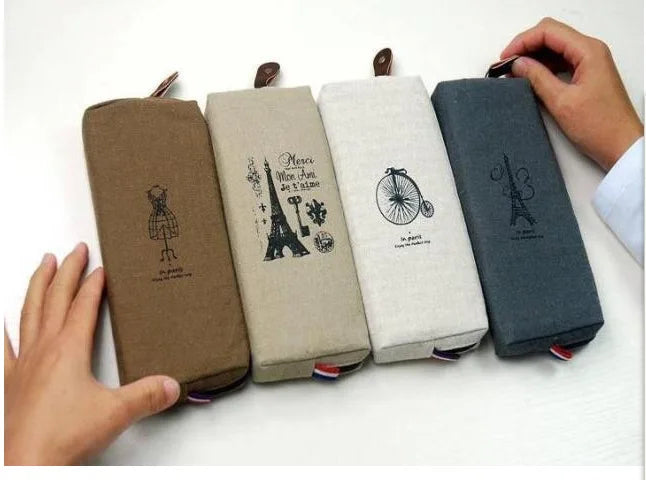 pencil bag students Paris style pencil cases