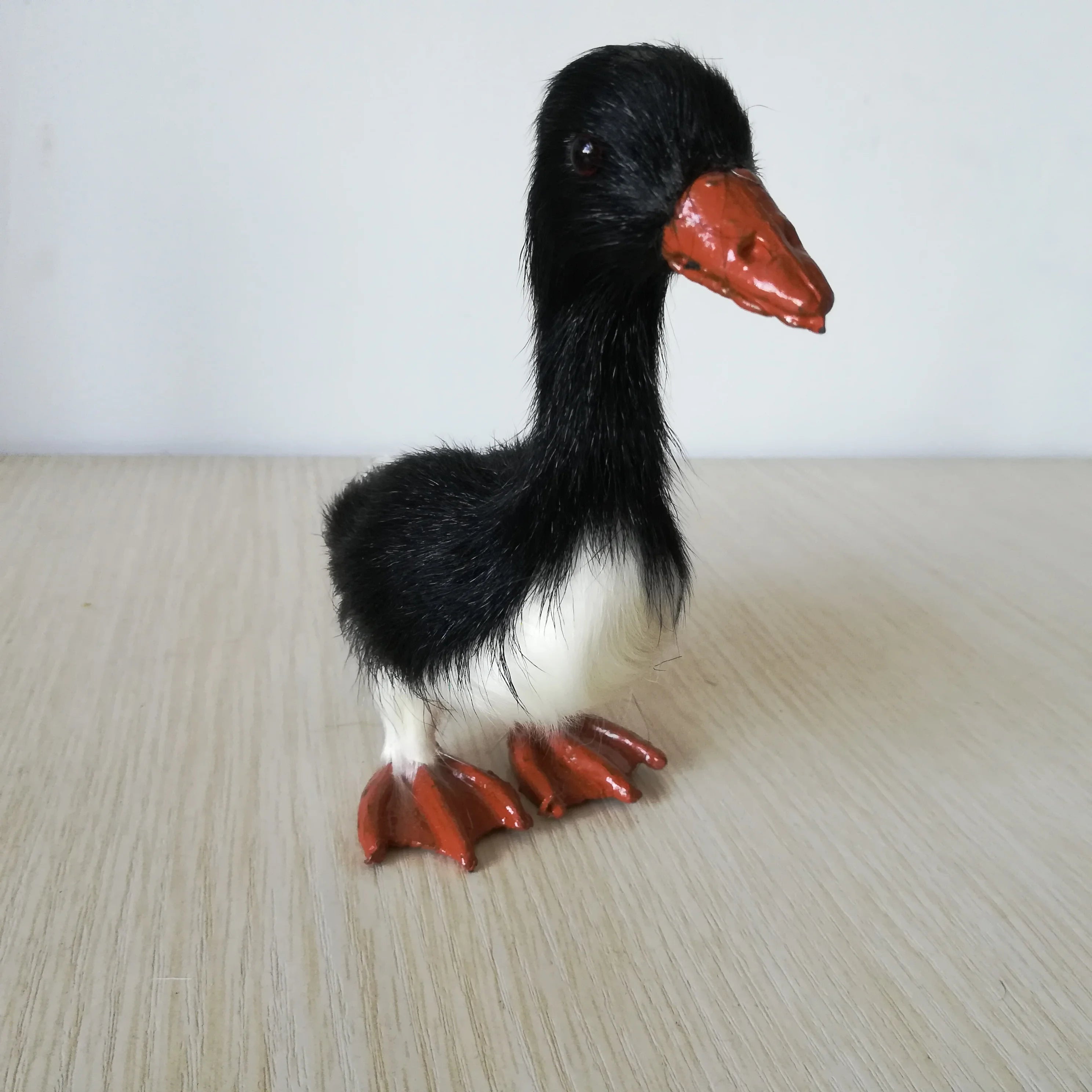 real life toy wild duck model,polyethylene&fur black duck about 13x12cm handicraft home decoration gift b1055