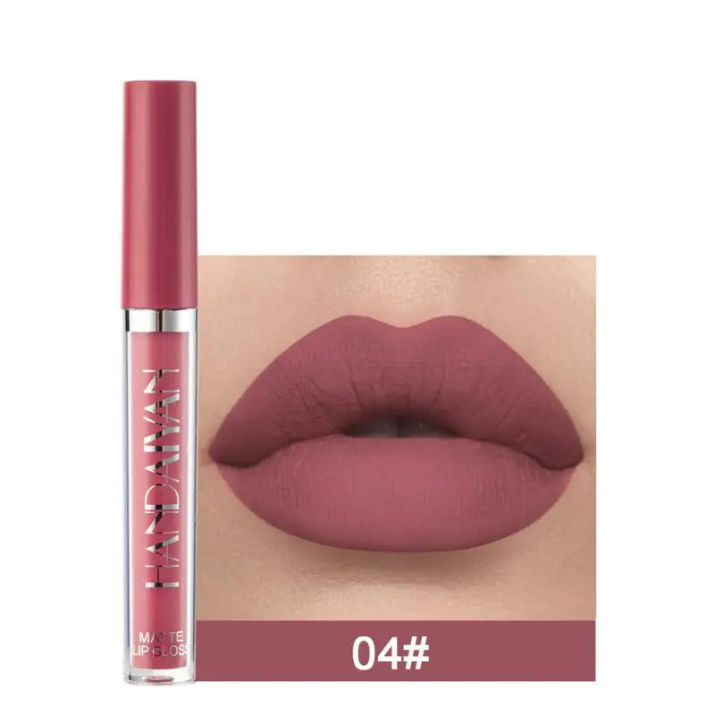 Matte Liquid Lipstick Velvet Pigments Lip Gloss Waterproof Moisturizer Nonstick Cup Lip Tint