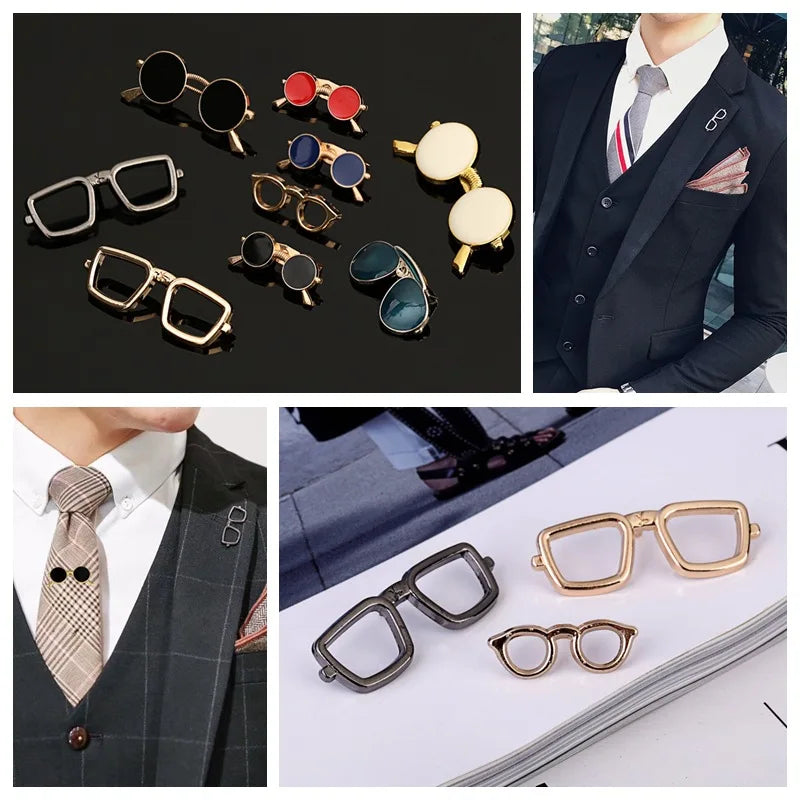 Fashion Alloy Enamel Oil Glasses Sunglasses Pins Brooches Men's