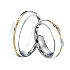 Stainless Steel Ring Surprised Gift  AAA+ CZ Stone Jewelry Never Fade Promise Ring New Fashion Wedding Rings for Couples