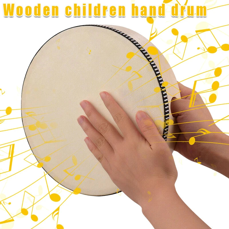 Wooden Hand Drum Kid Percussion Toy Wood Frame Drum for Children Music Game