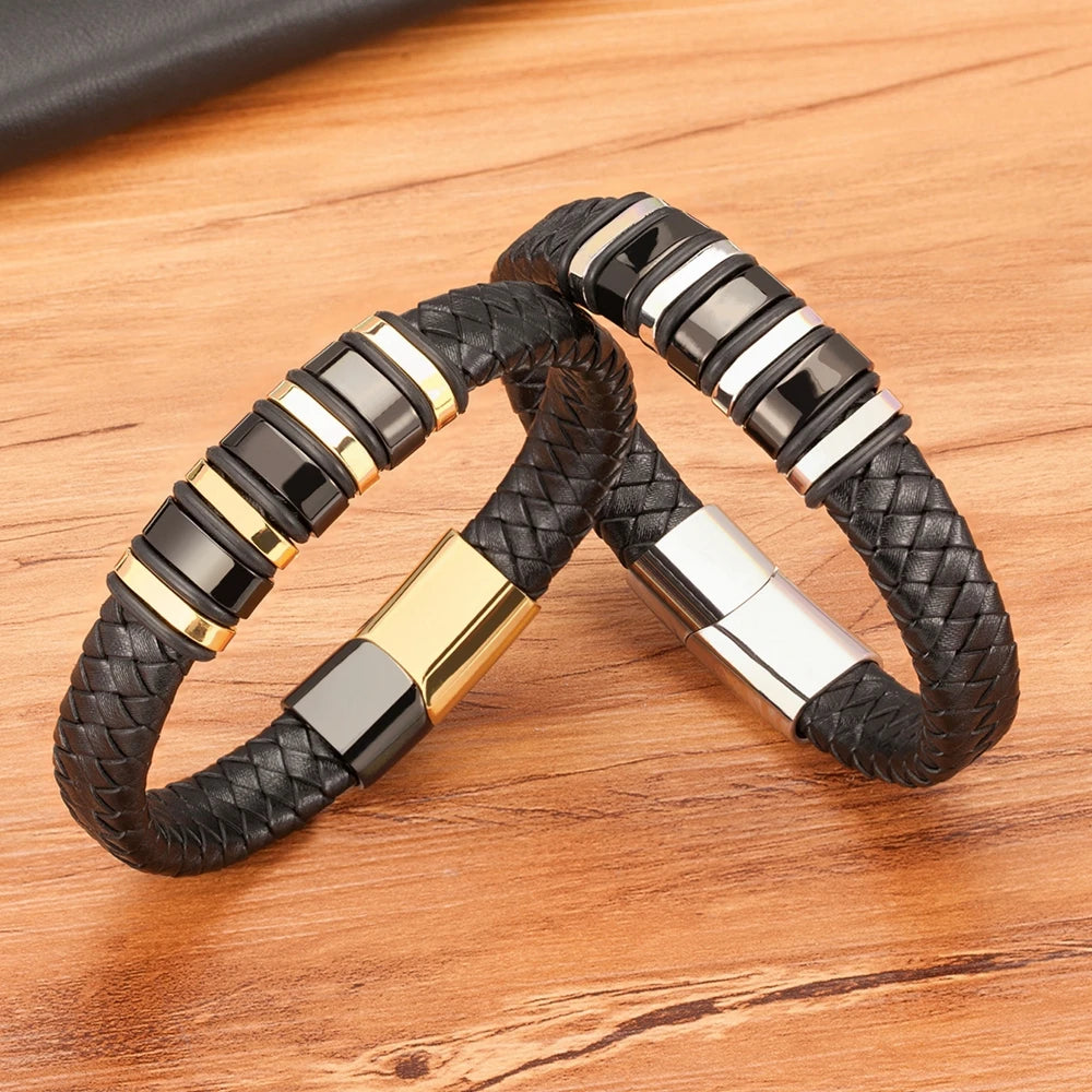 Multi-layer Small Accessories Combination Men's Leather Bracelet