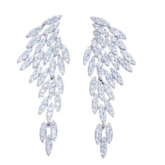 Wedding Earrings Micro Paved Cubic Zirconia Angel Wing Shape Elegant Women Statement Jewelry