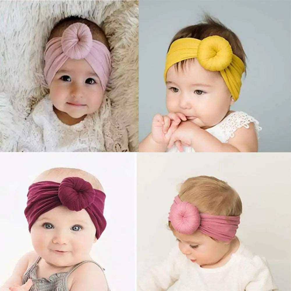 15Pcs Baby Headbands Turban Head Wrap Stretch Bow