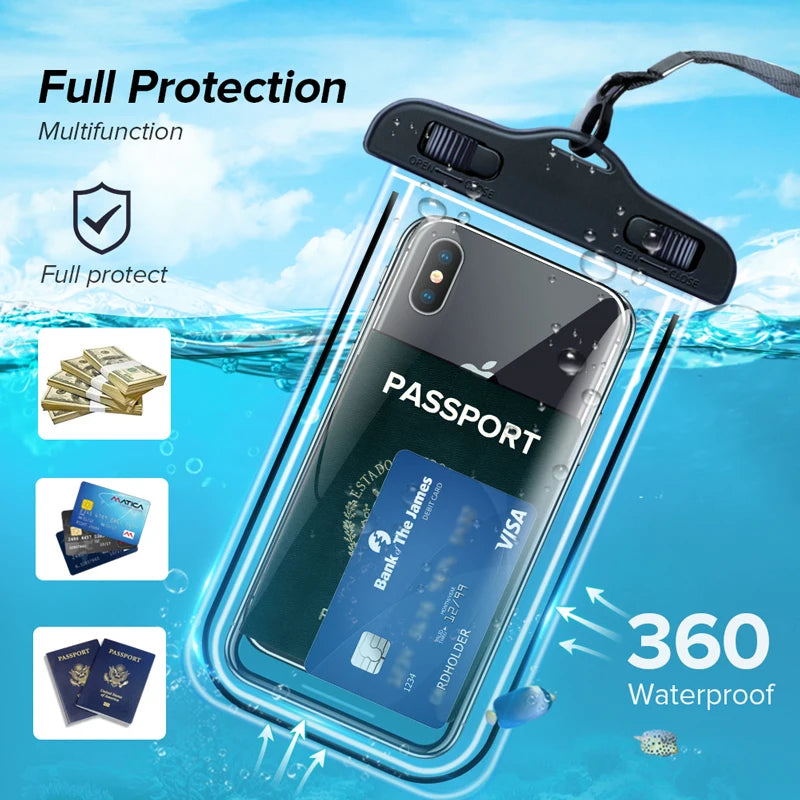 Mobile Phone Cover Water Proof Pouch Bag For iPhone 12 11 Pro Max 8 Plus Samsung Xiaomi