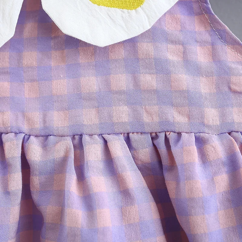 Summer new born baby girl clothes infant birthday plaid dresses princess dress for girls baby clothing outfit thin cool dress