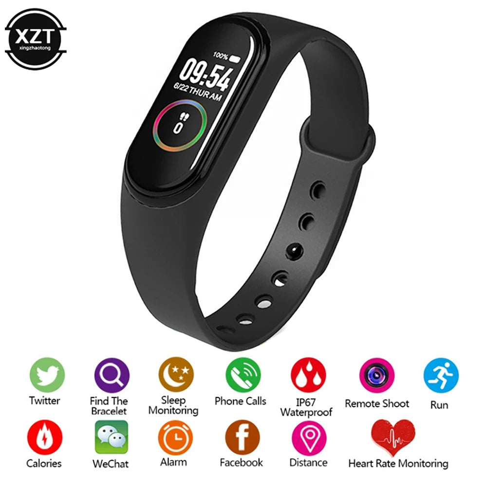 Digital Smartwatch Waterproof Bluetooth-compatible Watch Blood Pressure Heart Rate Monitor