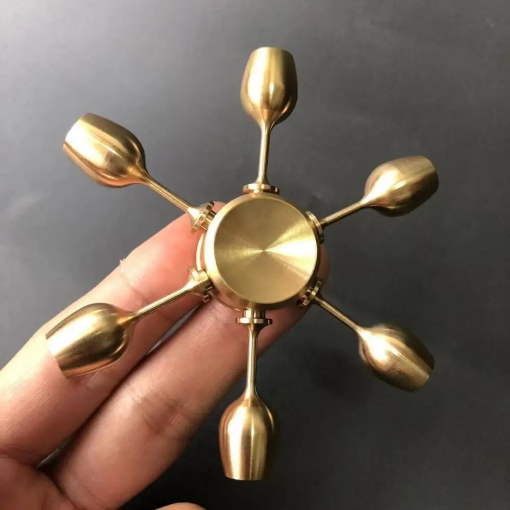 Brass Alloy Hand Finger Tip Gyro Golden Fidget Spinner