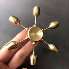 Brass Alloy Hand Finger Tip Gyro Golden Fidget Spinner