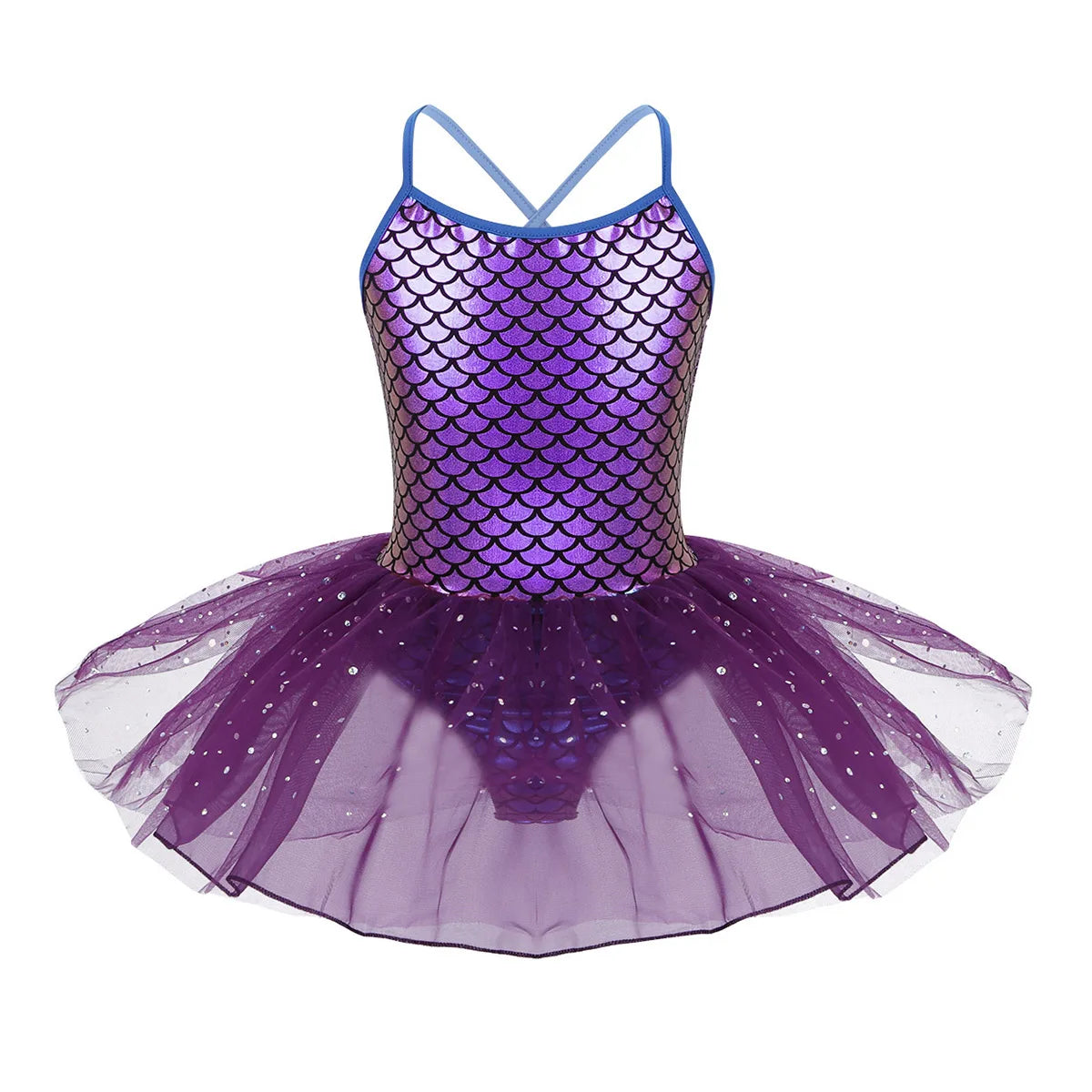 FEESHOW Glitter Mermaid Gymnastics Dress for Toddler Girl Dresses