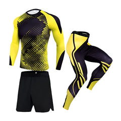 Men's Workout Sports Suit Gym Fitness Compression Clothes Running Jogging Sport Wear