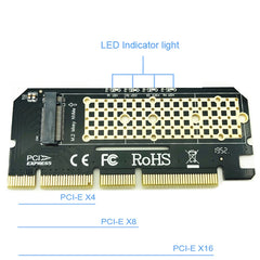 M.2 NVME PCIE to M2 Adapter LED NVME SSD M2 PCIE x16 Expansion Card Computer Adapter Interface M.2 NVMe SSD To PCIE M.2 Adapter