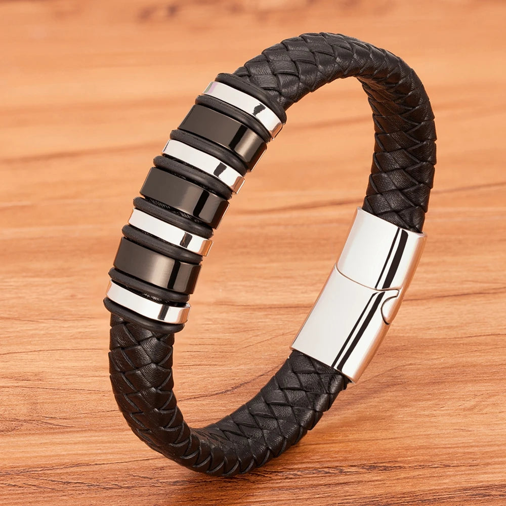 Multi-layer Small Accessories Combination Men's Leather Bracelet