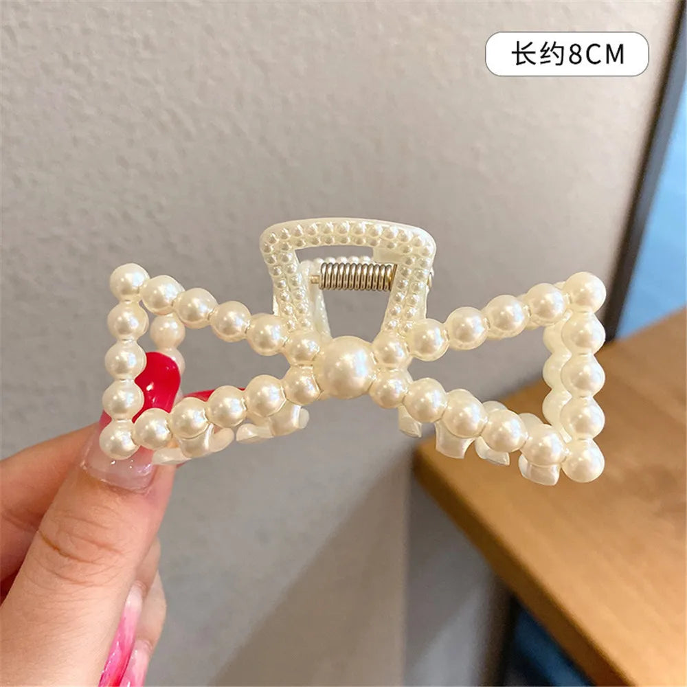 Elegant Pearl Hair Claws Woman Claw Clip Hairpins Hair Accessories Girls Hair