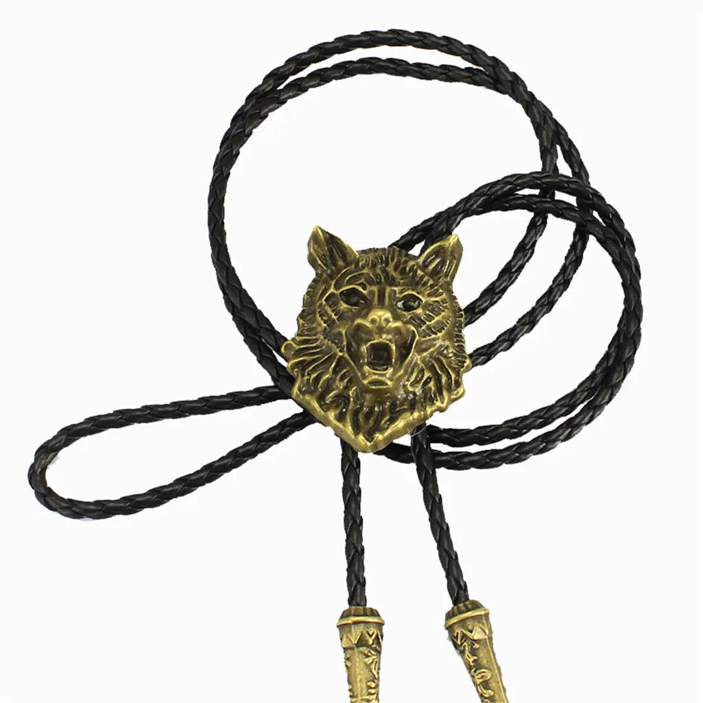 New style wolf head bolo tie collar rope hanging fashion men's and women's clothing pendant bolo tie accessories