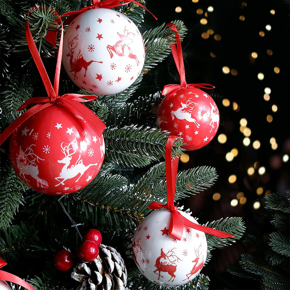 6PCS Xmas Tree Hanging Ball Ornament Decorations Gift New Year Navidad Eazy Hang Ball