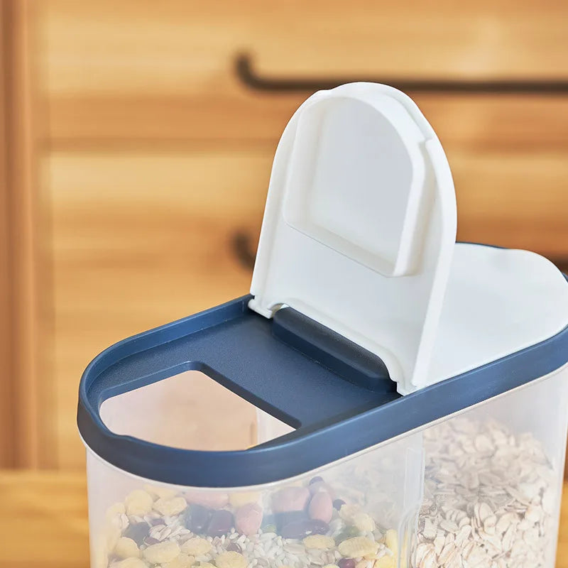 New Plastic Storage Container Pasta Rice Dispenser Cereals Organizer