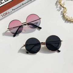 Fashion Retro Round Sunglasses Women Sun Glasses Lens Alloy Kids Sunglasses female Eyewear Frame Driver Goggles Car Accessories