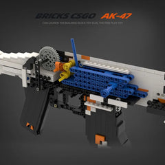 Creative Military CSGO Series AK47 Building Blocks Gun Continuous Shoot Rubber Band Bullet MOC Assembly Brick Toys