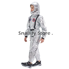 SNAILIFY Silver Spaceman Jumpsuit Boys Astronaut Costume For Kids Halloween Cosplay Children Pilot Carnival Party Fancy Dress