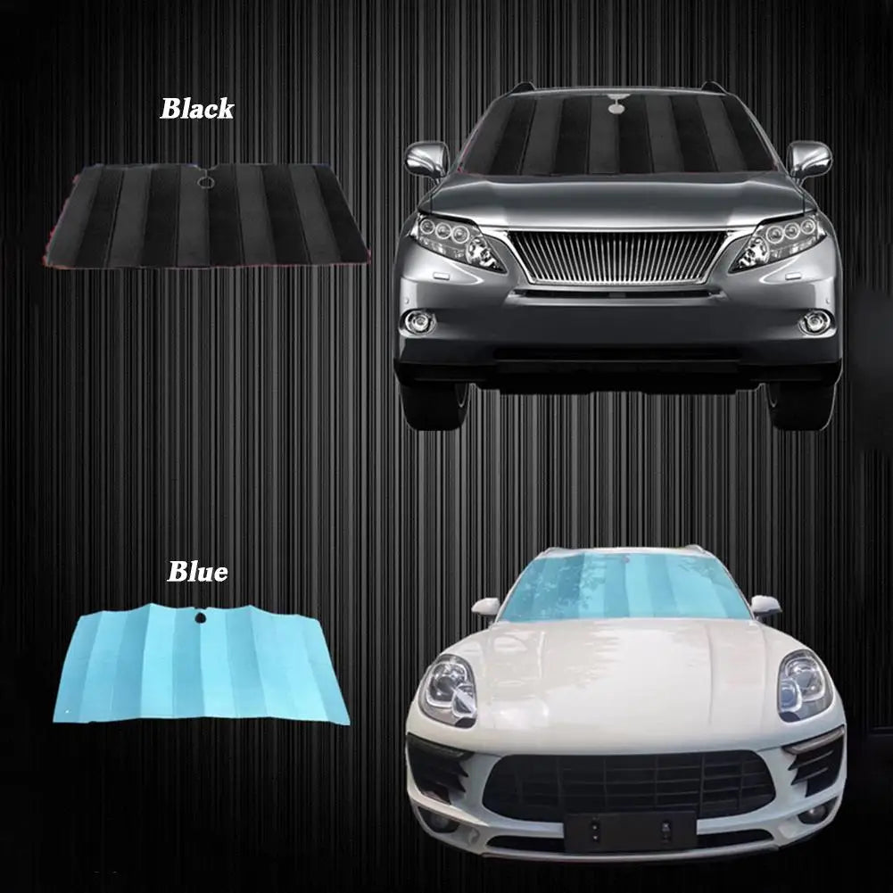 Front Windshield Shade Lightweight Aluminum Foil Accordion Folding Auto Sunshade Blocks UV Rays Sun Visor Car Interior Protector