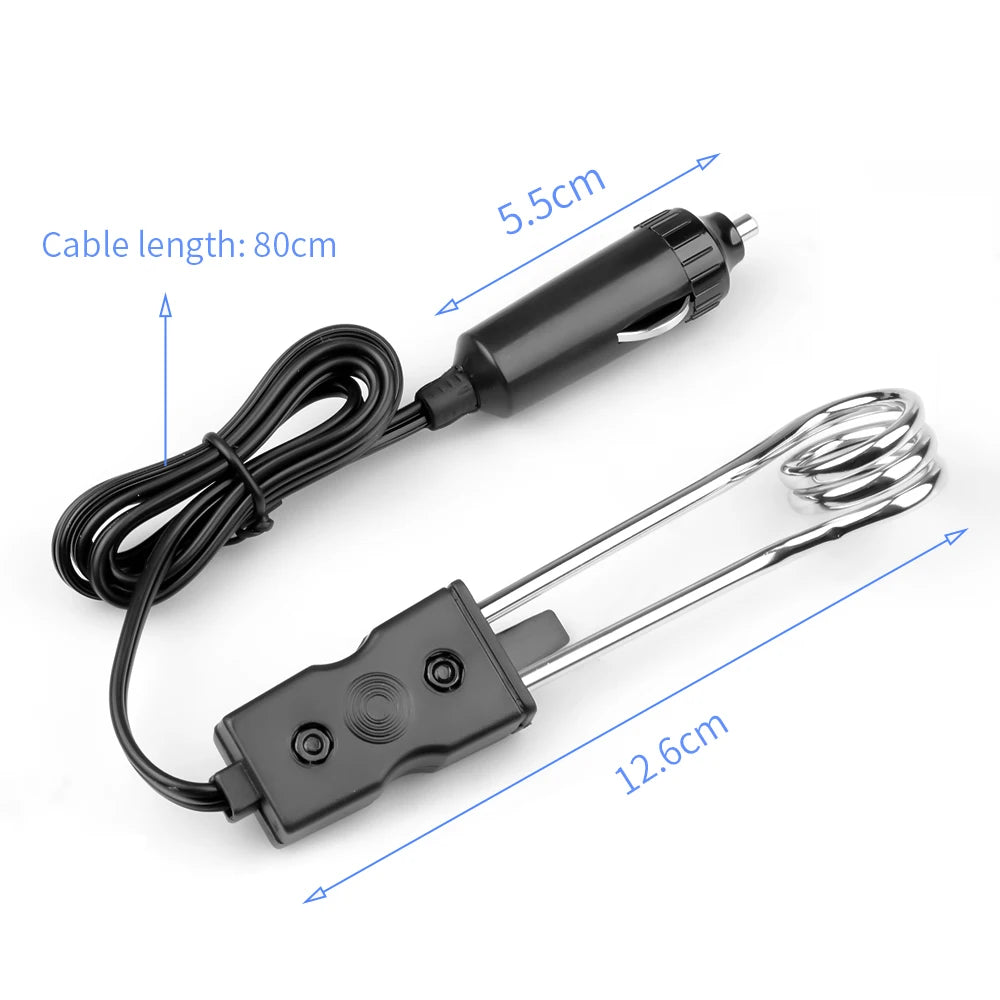 12V 24V Car Immersion Heater Portable High Quality Safe Warmer Fashion Durable Auto Electric Tea Coffee Water Heater