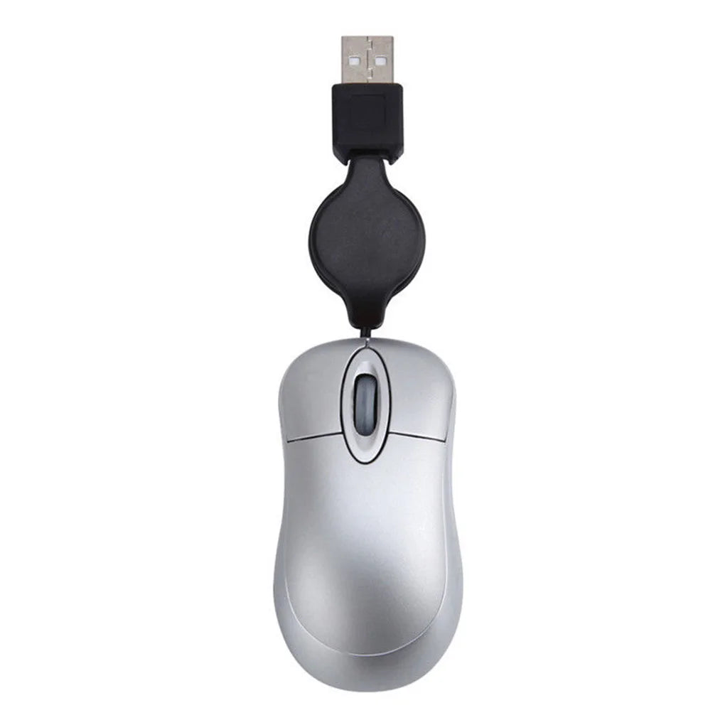 Retractable Mini 1200DPI Wired Mouse USB Optical Mouse Ergonomics Office Gaming Mouse