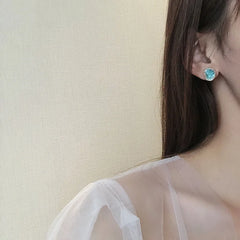 Personality Irregular Shape Round Stone Temperament Ears Clips