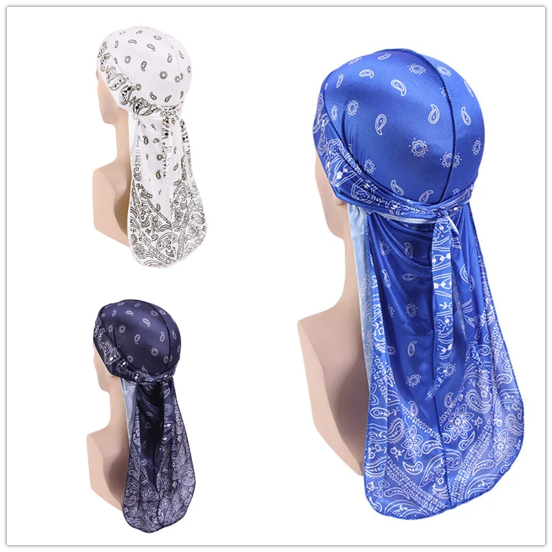 Hair Accessories Silky Durag Bandanas Insect Print Hats For Women Men