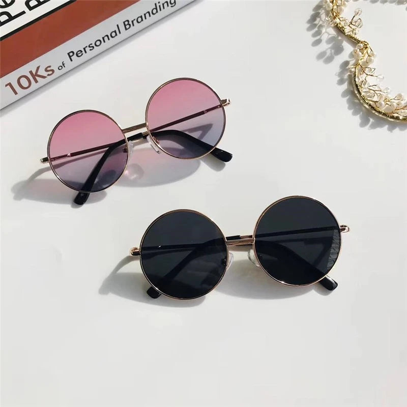 New Child Cute Retro Metal Round Frame Sunglasses  Kids Summer Fashion Wild Glasses Boys And Girls UV400 Protection Eyewear