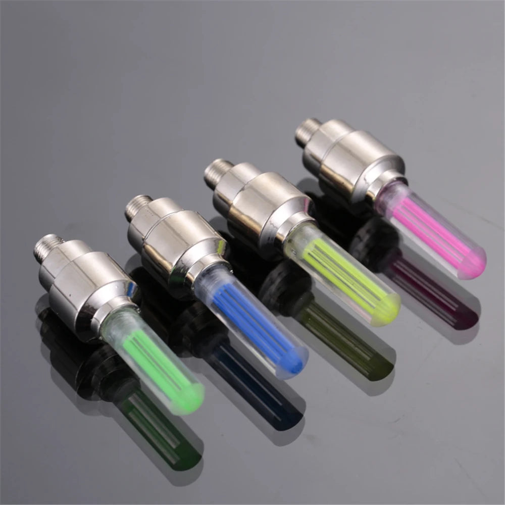 Neon Bike Spoke Light Road Bicycle MTB Motorcycle Car Tire Nozzle Valve Caps Lamp