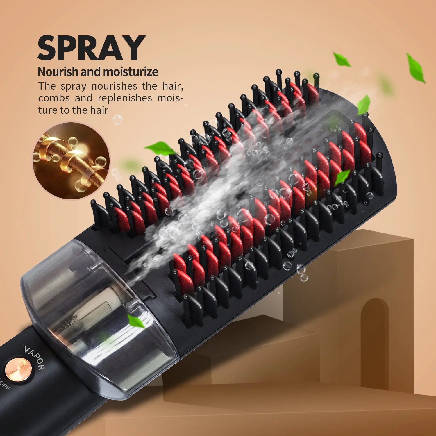 Hot Comb Infrared Spray Hot Air Brush Steam Hair Straightener Hot Air Comb Professional Hair Dryer Hairstyling Tools