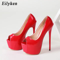 Red Platform Pumps Women Ultra High Stiletto Heels