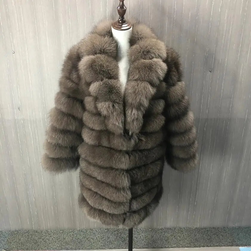 Detachable Real Fox Fur Jacket for Women