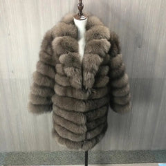 Detachable Real Fox Fur Jacket for Women