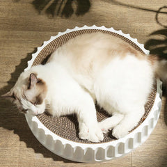 Round Cat Scratcher Pad Grinding Claws Cardboard Corrugated Paper Cats Scratching Board