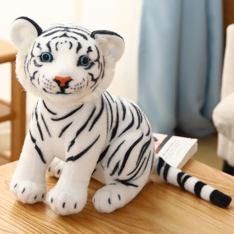 Lifelike Tiger Leopard Plush Toys Stuffed Soft Wild Animal Doll Snow Panther White Tiger Pillow Children Kids Birthday Gift